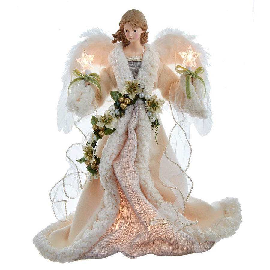 16" UL 10L Ivory and Grey Angel Treetop