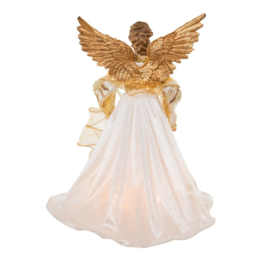 16" UL 10L Ivory & Gold Angel Treetop