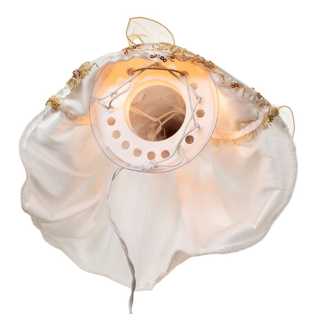 16" UL 10L Ivory & Gold Angel Treetop