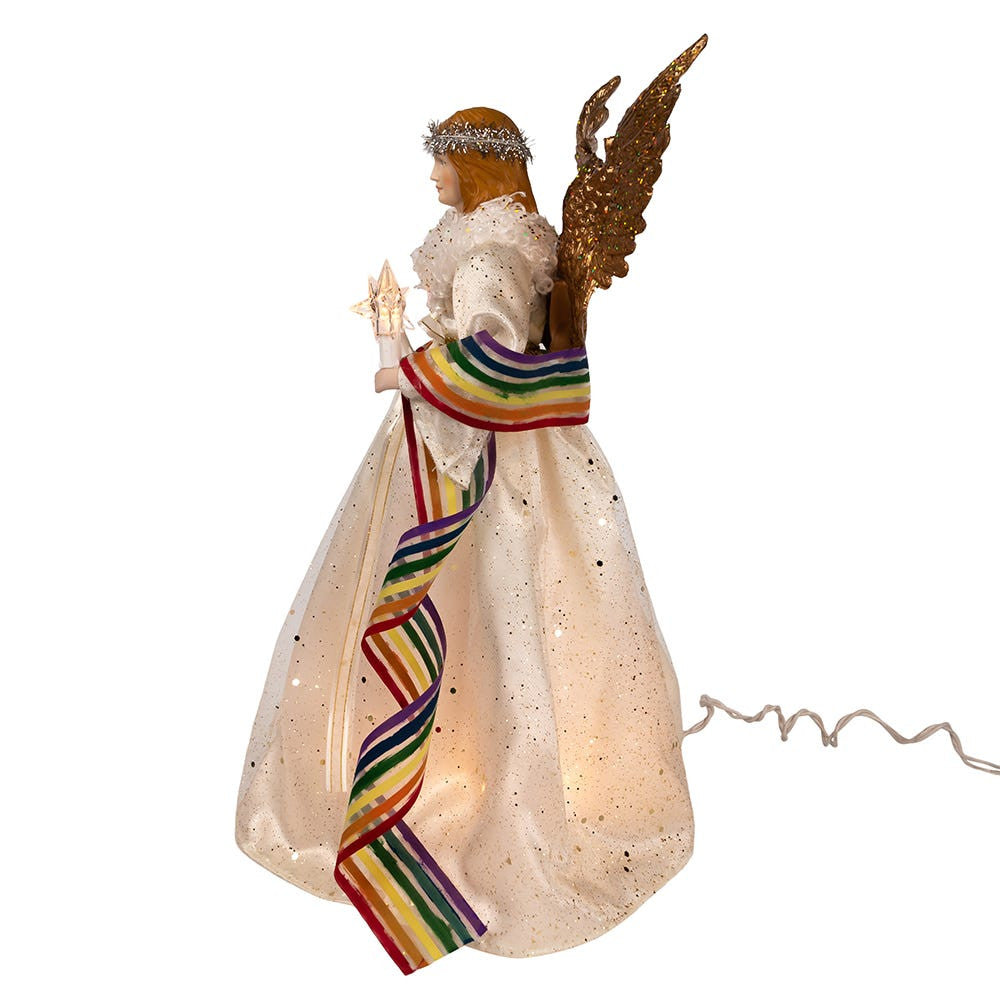 14" UL 10-Light Pride Angel Treetop