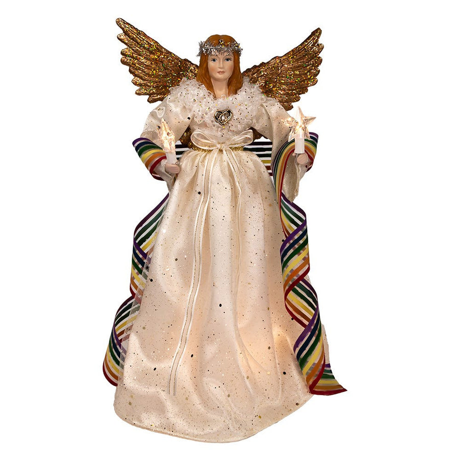 14" UL 10-Light Pride Angel Treetop