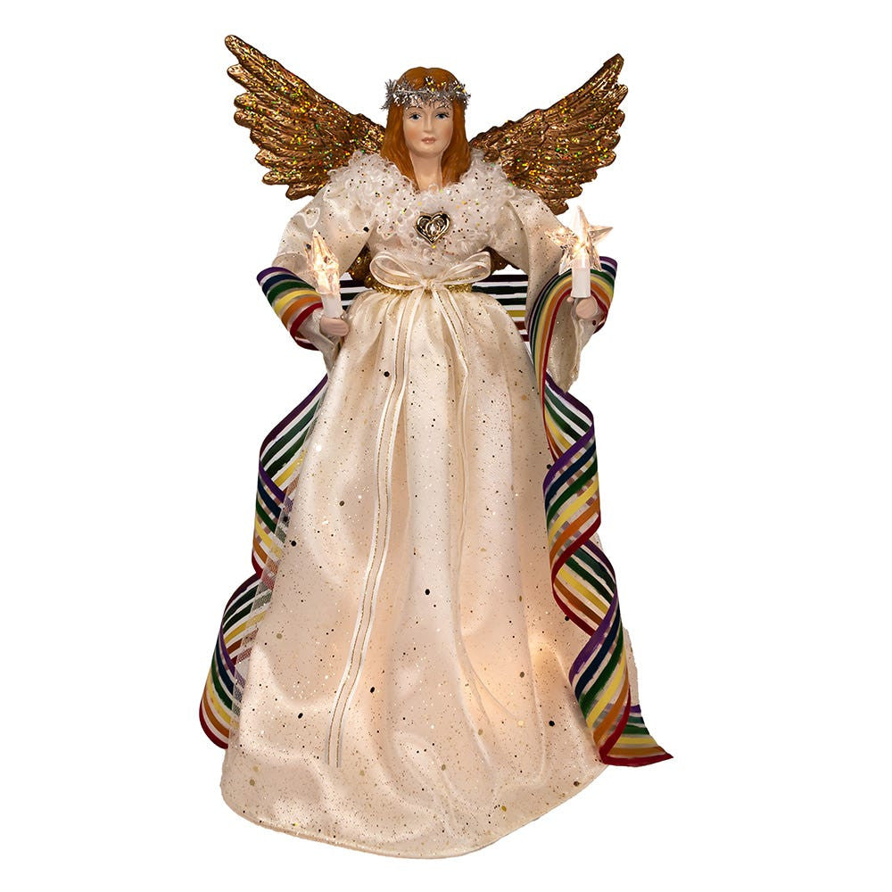 14" UL 10-Light Pride Angel Treetop