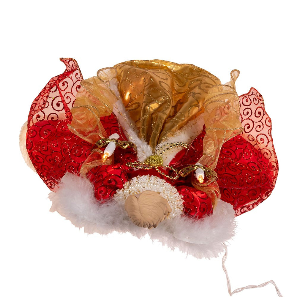 14" UL 10-Light Red & Gold Angel Treetop