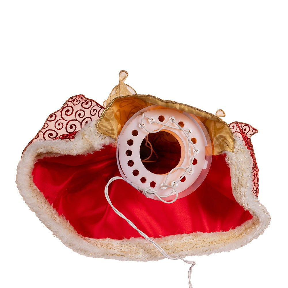 14" UL 10-Light Red & Gold Angel Treetop