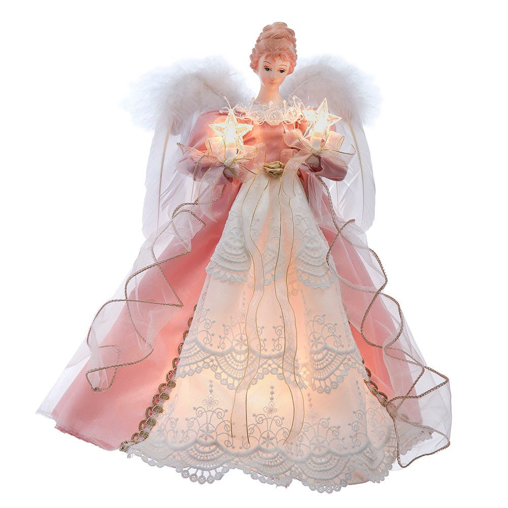 14" UL 10L Pink & Ivory Angel Treetop