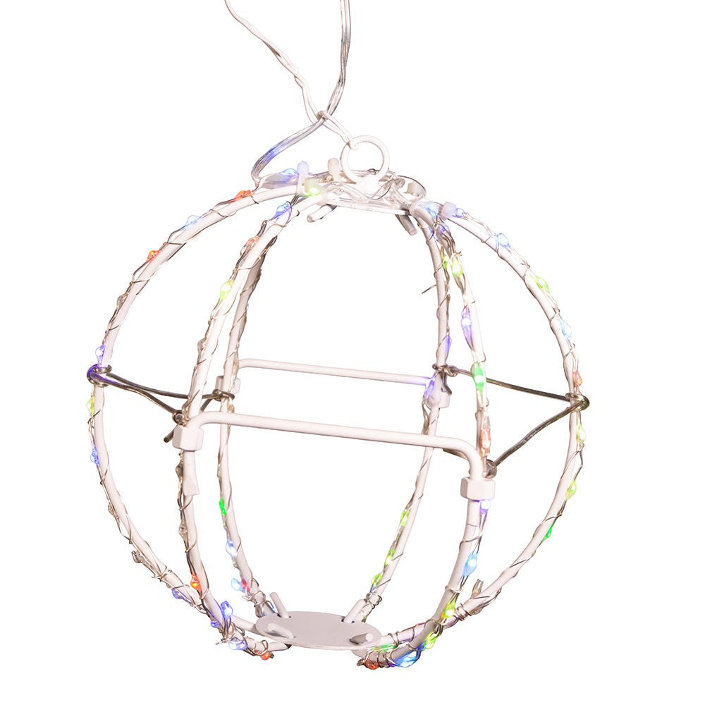 6" 90-Light RGB Color Changing LED Foldable White Painted Metal Sphere
