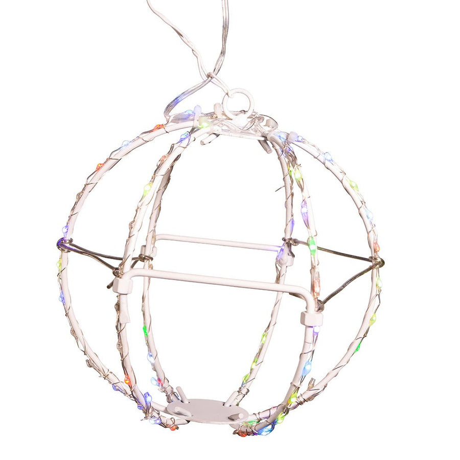 6" 90-Light RGB Color Changing LED Foldable White Painted Metal Sphere