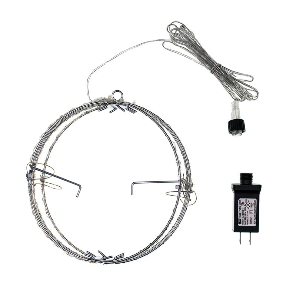 12" 280-Light Warm White Micro LED Foldable Silver Metal Sphere