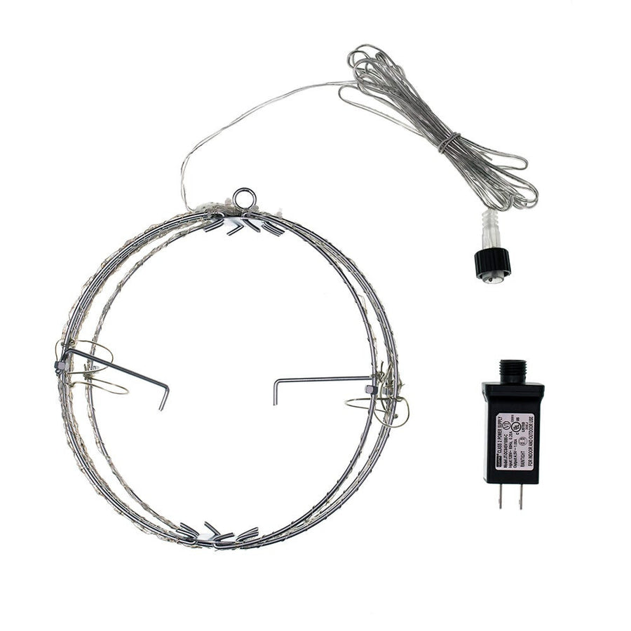 12" 280-Light Warm White Micro LED Foldable Silver Metal Sphere