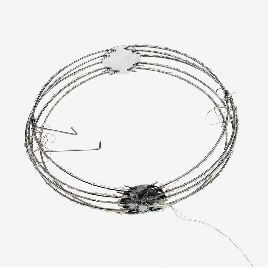 12" 280-Light Warm White Micro LED Foldable Silver Metal Sphere