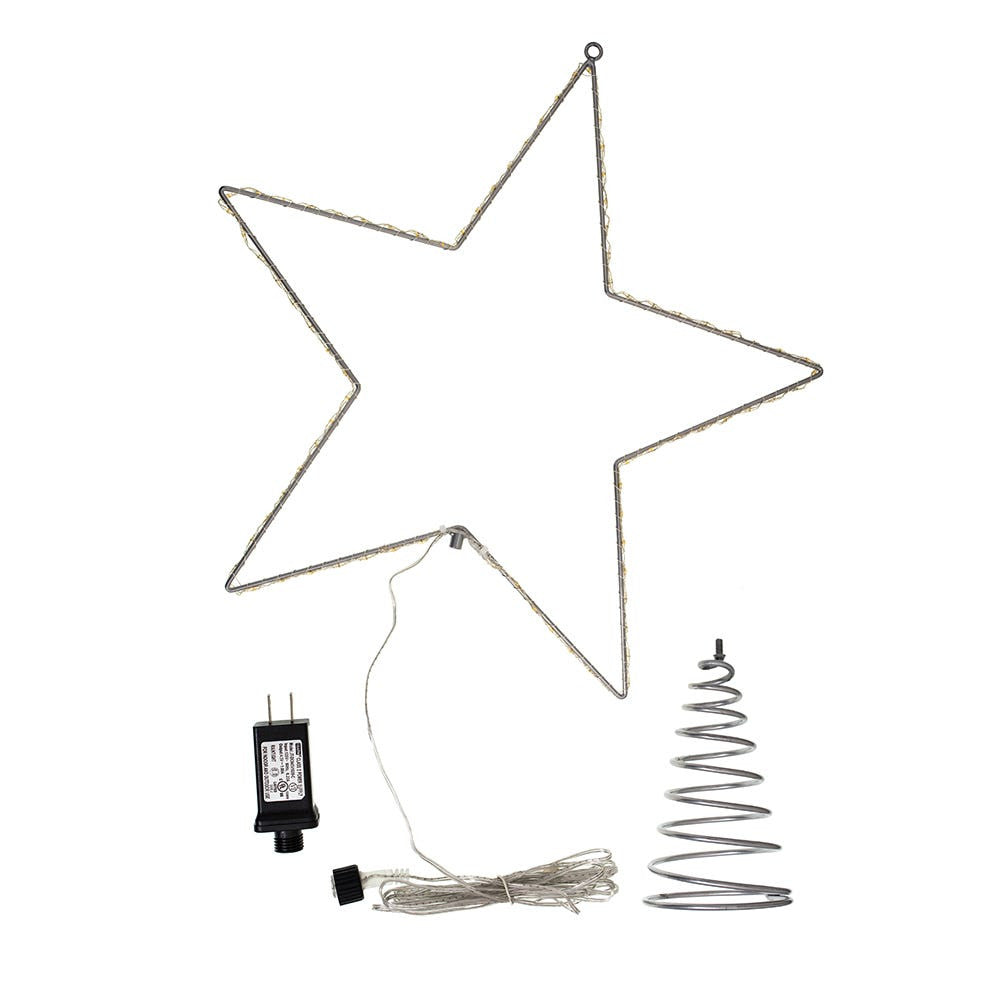 17.5" Pre-Lit Metal Wire Lighted LED Star Treetop