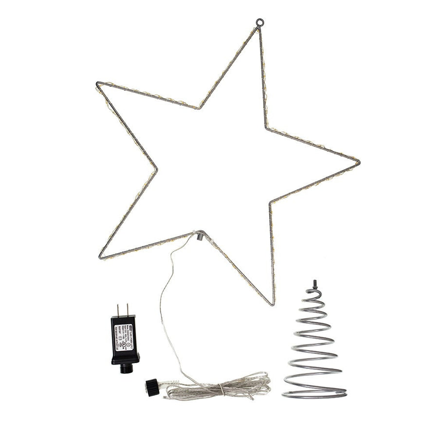 17.5" Pre-Lit Metal Wire Lighted LED Star Treetop
