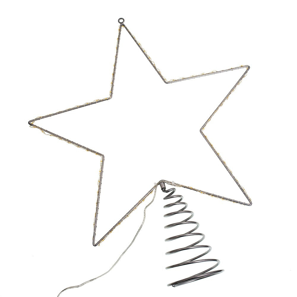17.5" Pre-Lit Metal Wire Lighted LED Star Treetop