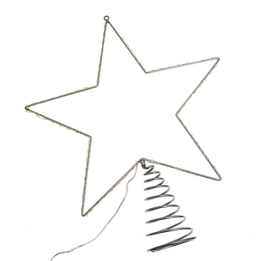 17.5" Pre-Lit Metal Wire Lighted LED Star Treetop