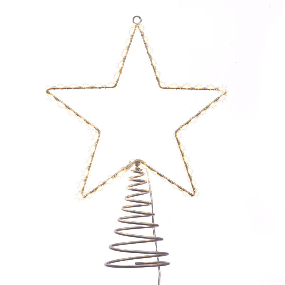17.5" Pre-Lit Metal Wire Lighted LED Star Treetop