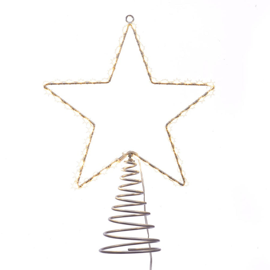 17.5" Pre-Lit Metal Wire Lighted LED Star Treetop
