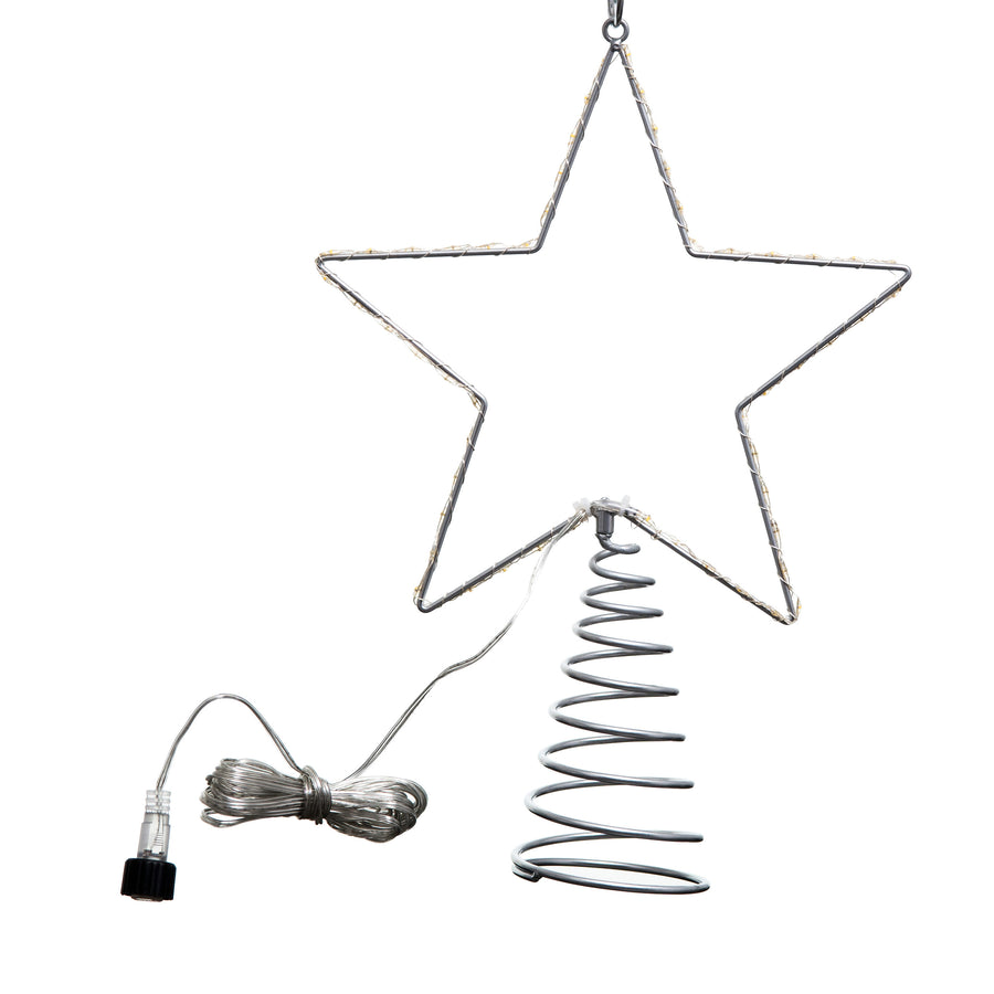 13" Pre-Lit Metal Wire Lighted LED Star Treetop