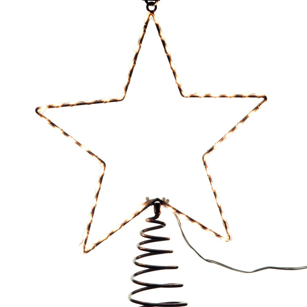 13" Pre-Lit Metal Wire Lighted LED Star Treetop