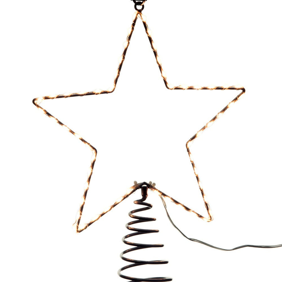13" Pre-Lit Metal Wire Lighted LED Star Treetop