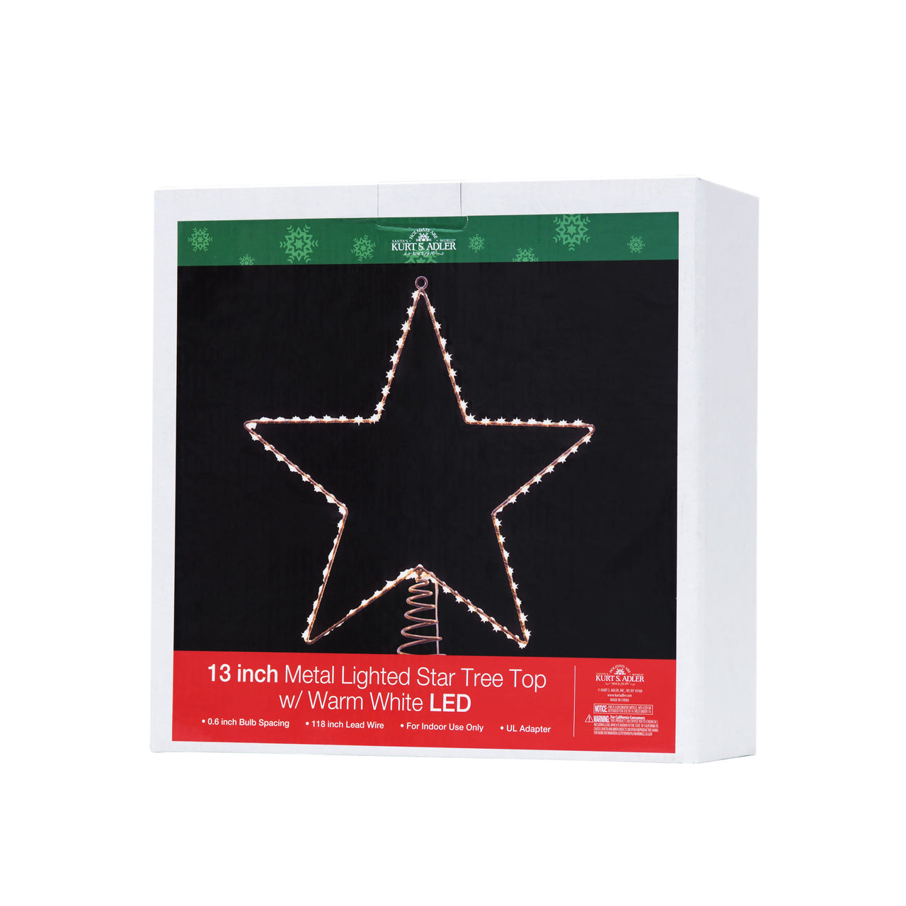 13" Pre-Lit Metal Wire Lighted LED Star Treetop