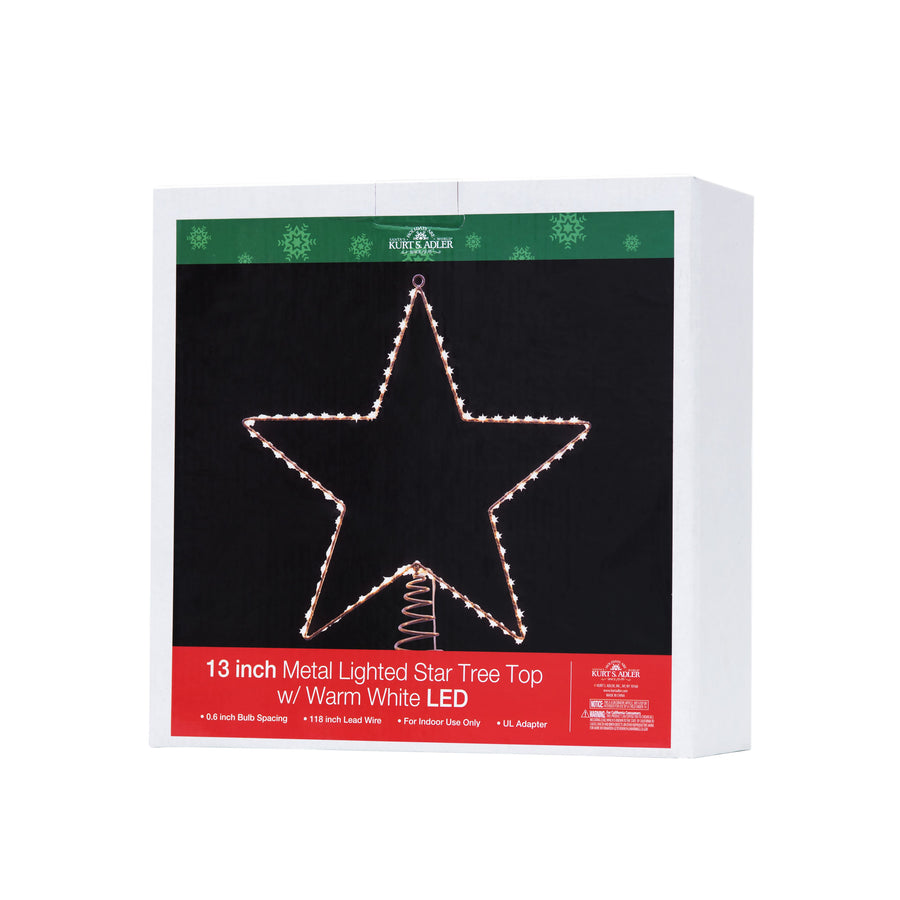 13" Pre-Lit Metal Wire Lighted LED Star Treetop
