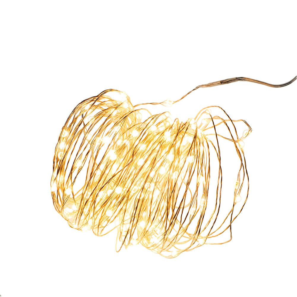 75.5' 200L Warm White Superbright LED Silver Wire Light Set