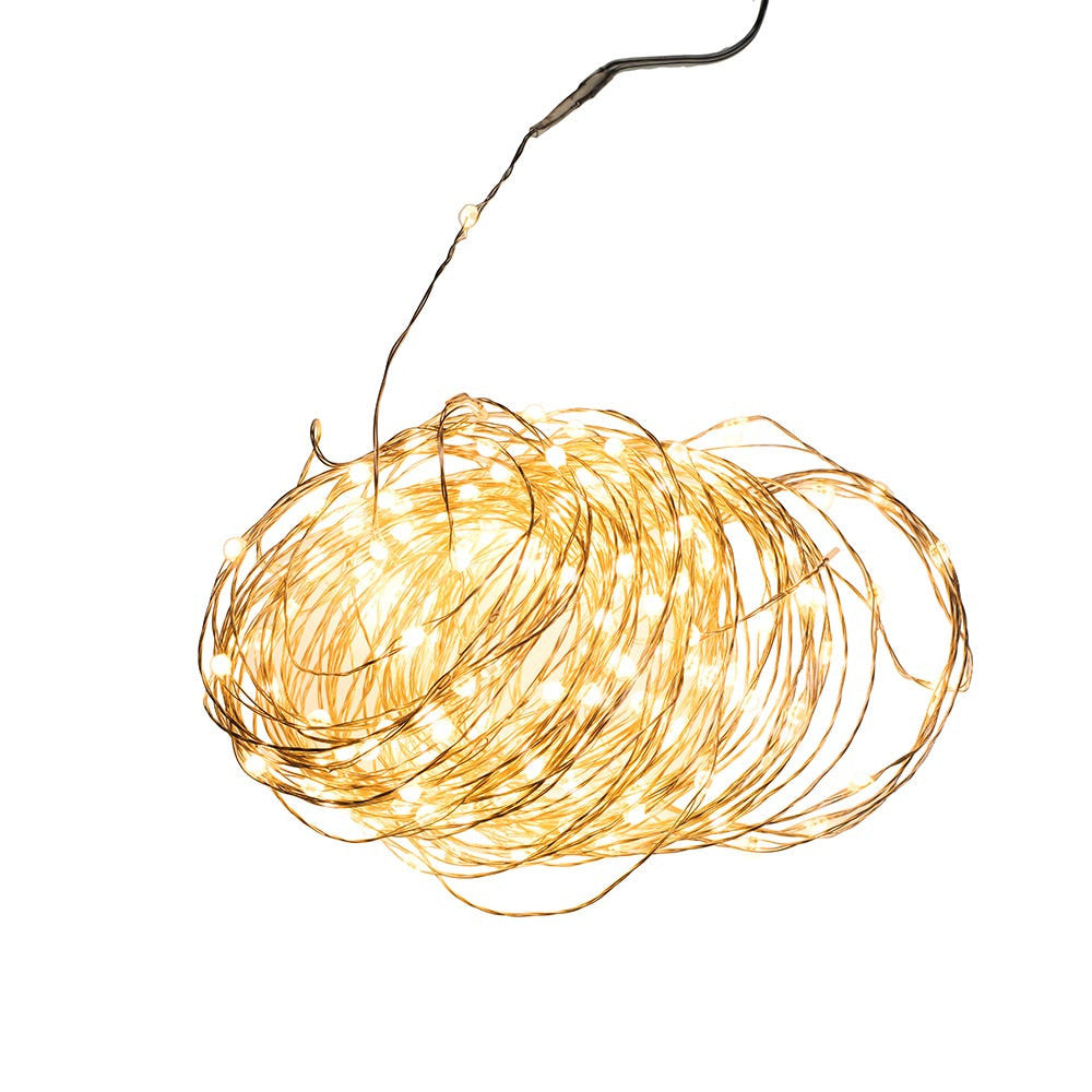 75.5' 200L Warm White Superbright LED Silver Wire Light Set