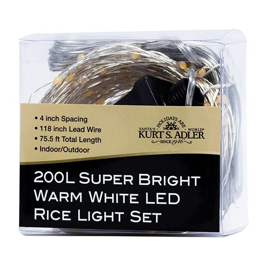 75.5' 200L Warm White Superbright LED Silver Wire Light Set