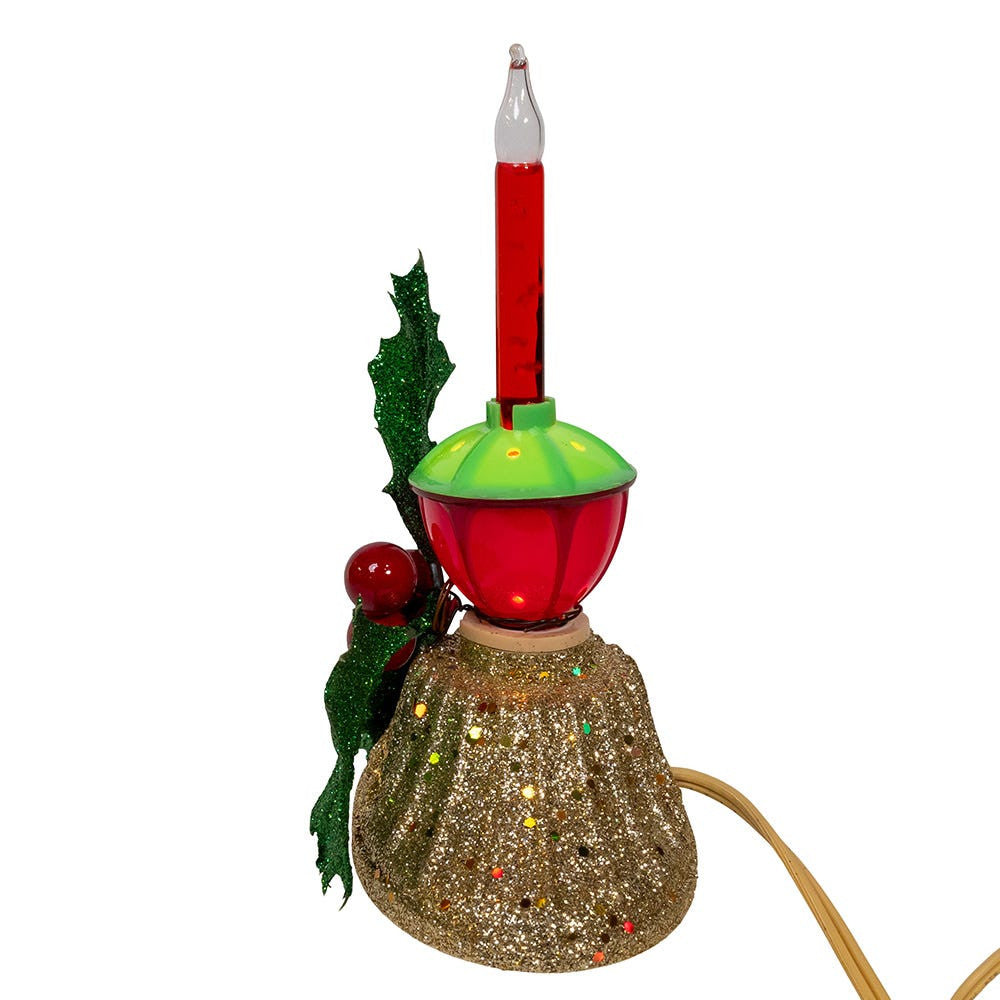 6.9" Tripple Holly Berry Bubble Light Candelabra