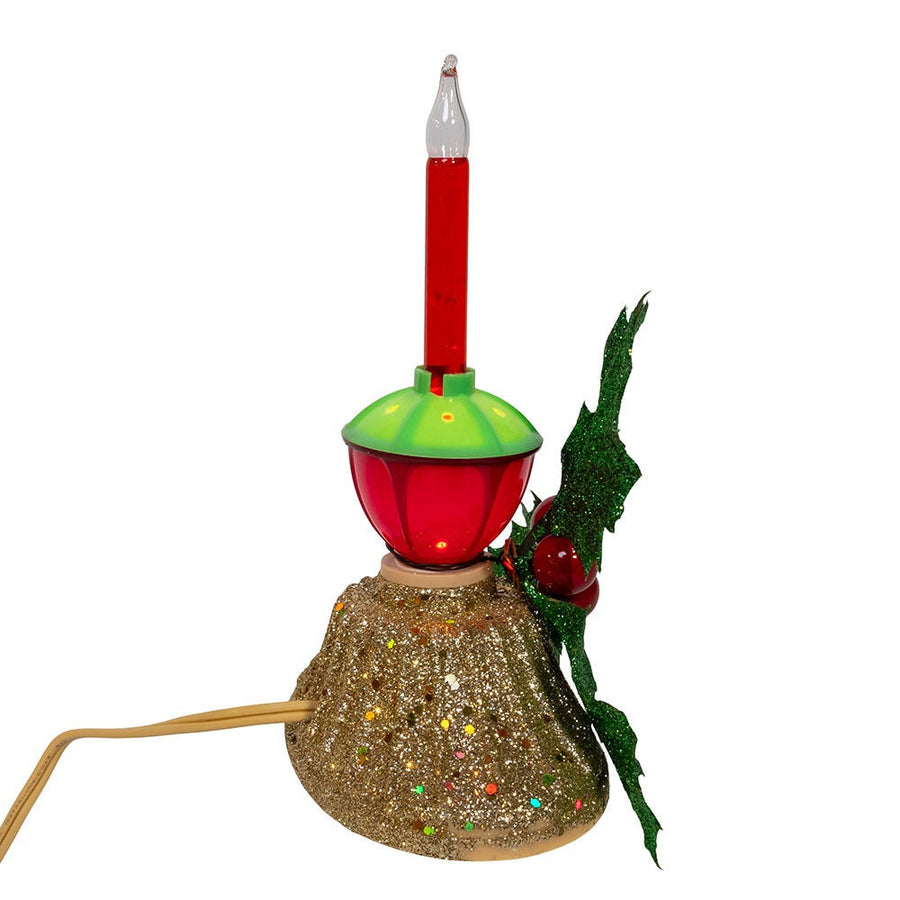 6.9" Tripple Holly Berry Bubble Light Candelabra