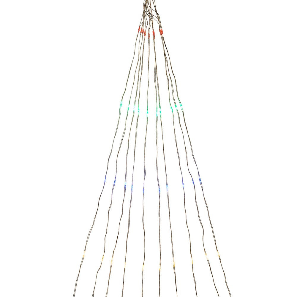 9.75' 200-Light Silver Nylon Canopy Light With Multicolor LED Lights