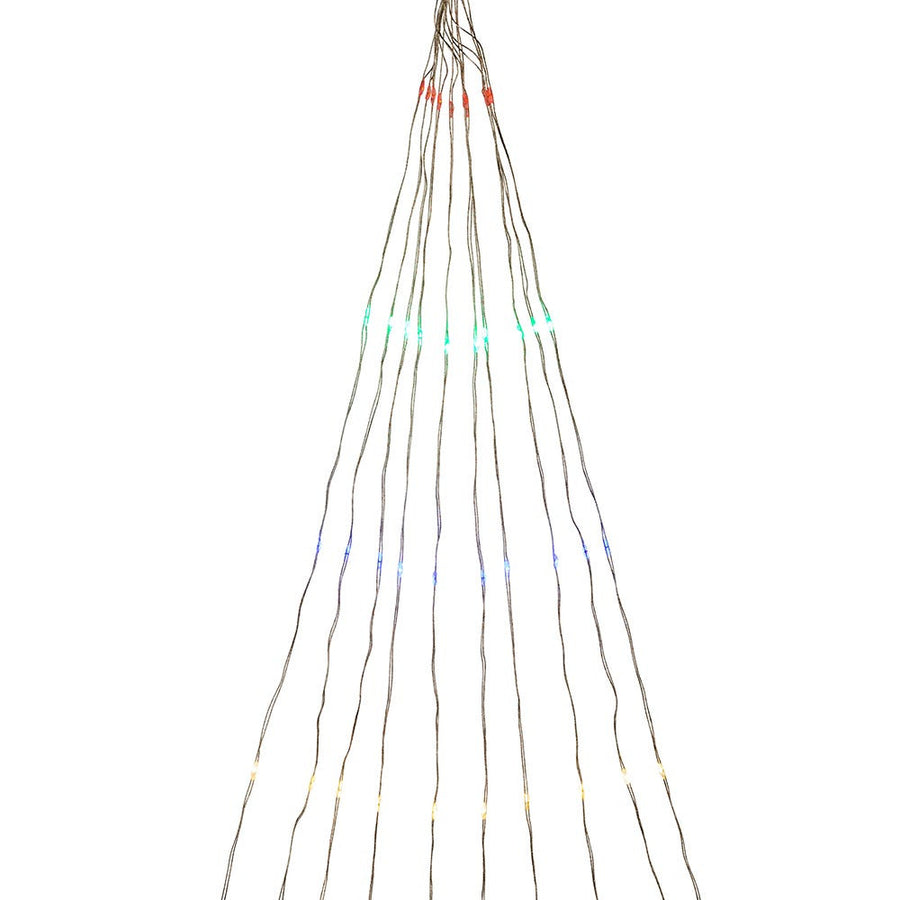 9.75' 200-Light Silver Nylon Canopy Light With Multicolor LED Lights