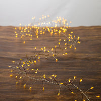 8' 240L Classic White Fairy Twinkle LED Silver Wire Cluster Garland