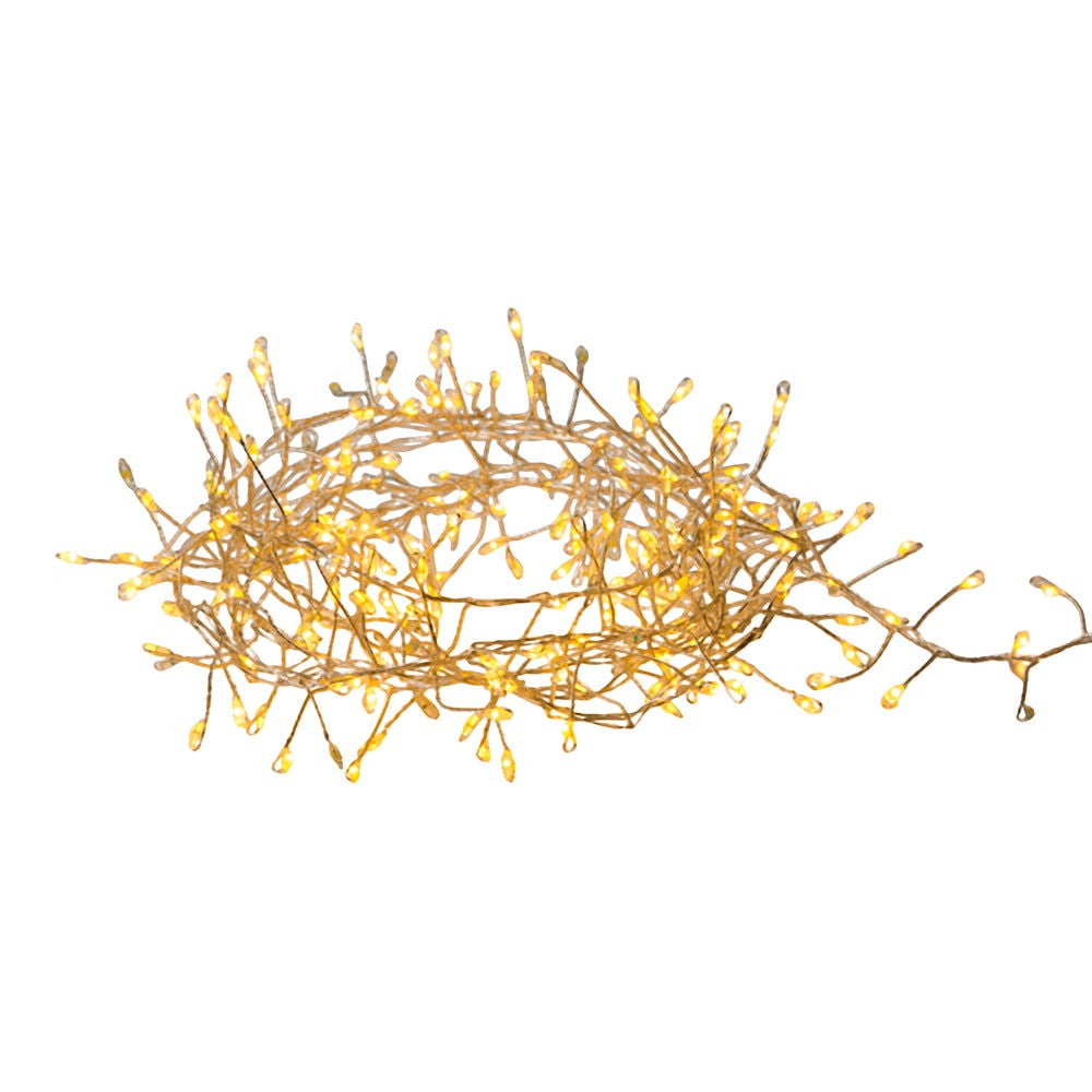 8' 240L Classic White Fairy Twinkle LED Silver Wire Cluster Garland