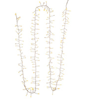 8' 240L Classic White Fairy Twinkle LED Silver Wire Cluster Garland