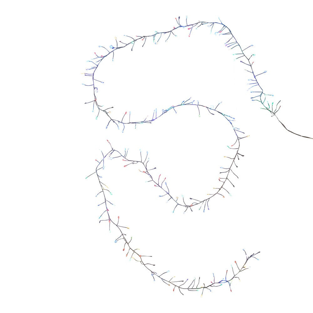 8' 240L RGB Color Changing Fairy LED Silver Wire Cluster Garland