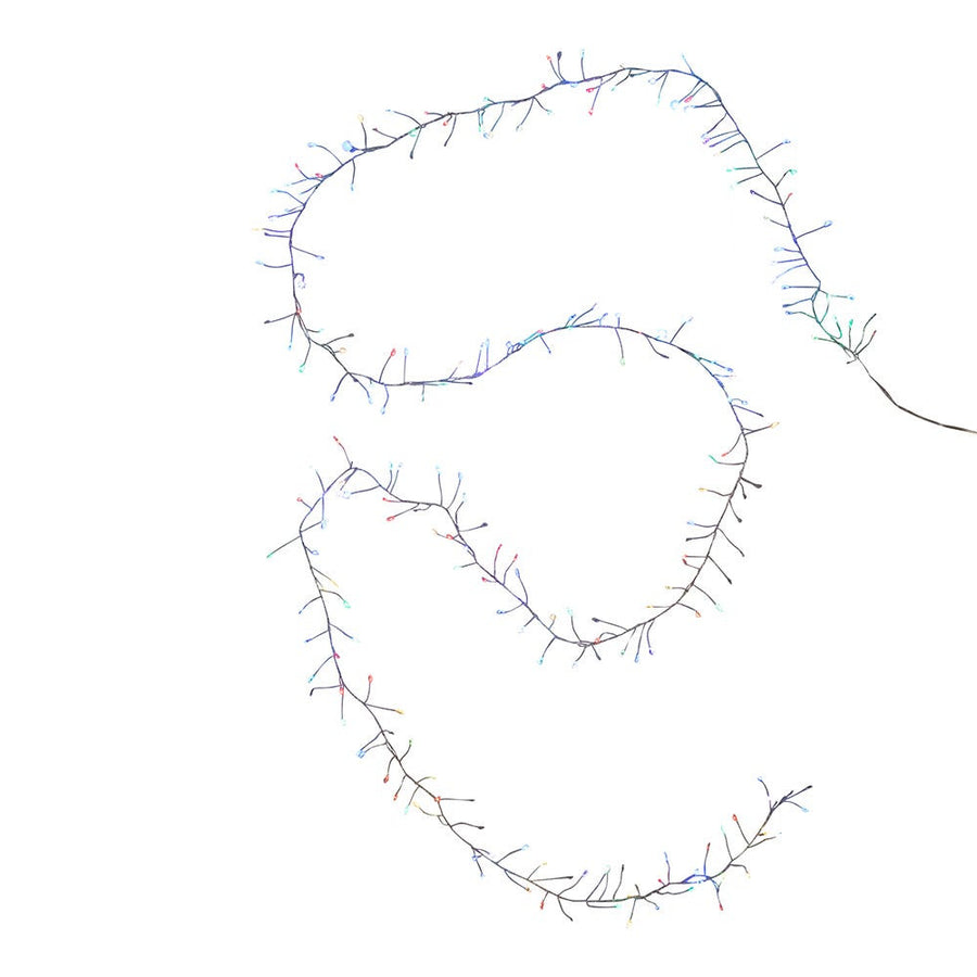 8' 240L RGB Color Changing Fairy LED Silver Wire Cluster Garland