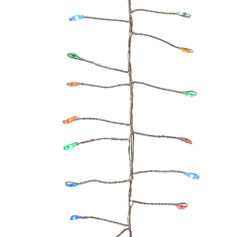 8' 240L RGB Color Changing Fairy LED Silver Wire Cluster Garland