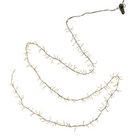 8' 240L Warm White Fairy Twinkle LED Silver Wire Cluster Garland