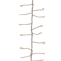 8' 240L Warm White Fairy Twinkle LED Silver Wire Cluster Garland