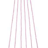 7' 120-Light Pink Fuzzy Multi-Strand With Pink LED Cascade Light