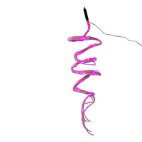 7' 120-Light Pink Fuzzy Multi-Strand With Pink LED Cascade Light
