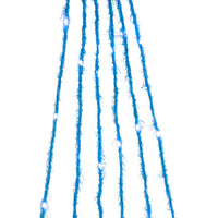 7' 120-Light Teal Fuzzy Multi-Strand With Teal LED Cascade Light