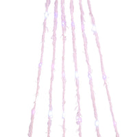 7' 120-Light White Fuzzy Multi-Strand With Pink, Teal and Purple LED Cascade Light