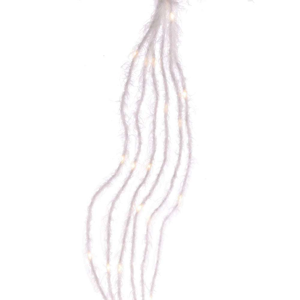 7' 120-Light White Fuzzy Multi-Strand With Warm White LED Cascade Light