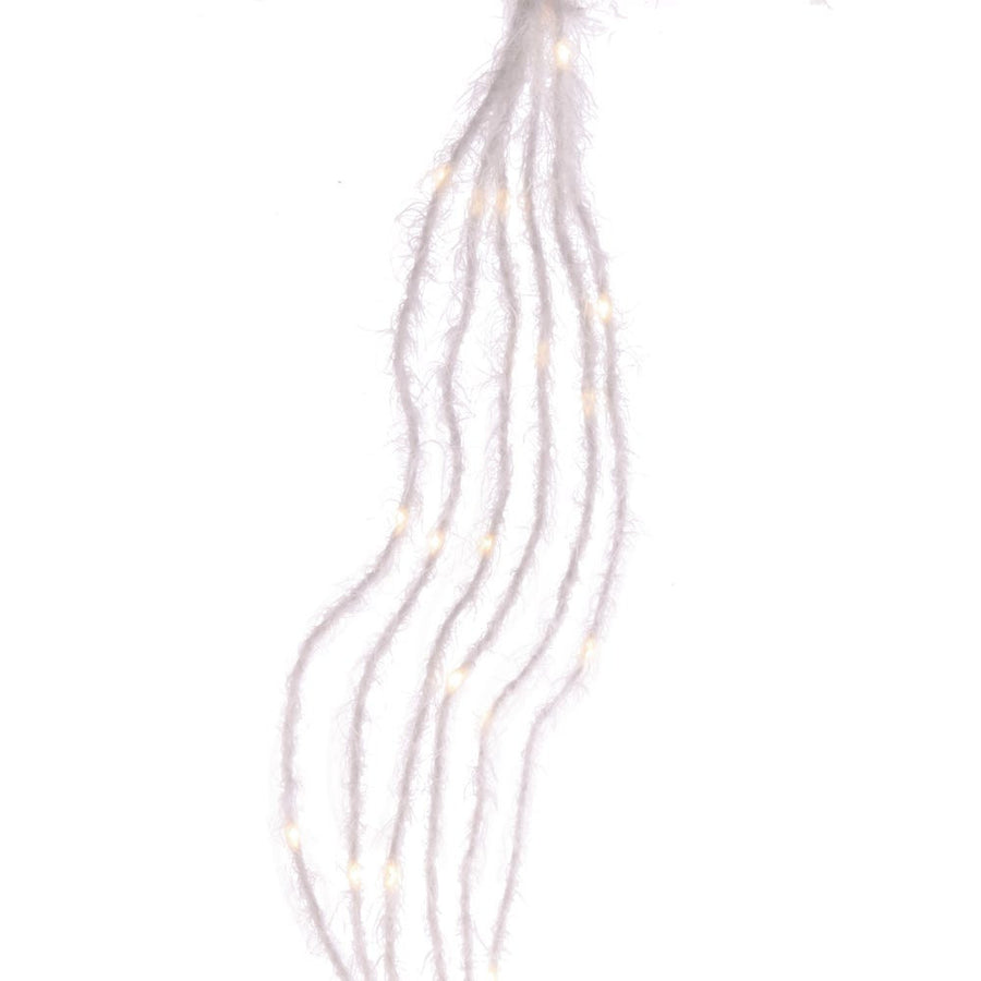 7' 120-Light White Fuzzy Multi-Strand With Warm White LED Cascade Light