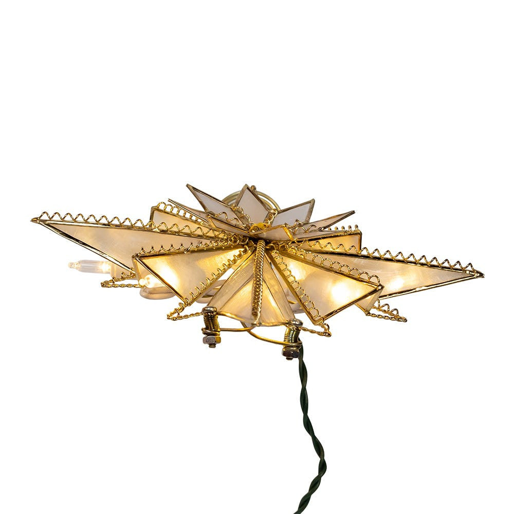 10.5" 10L LED Capiz Bethlehem Star Treetop