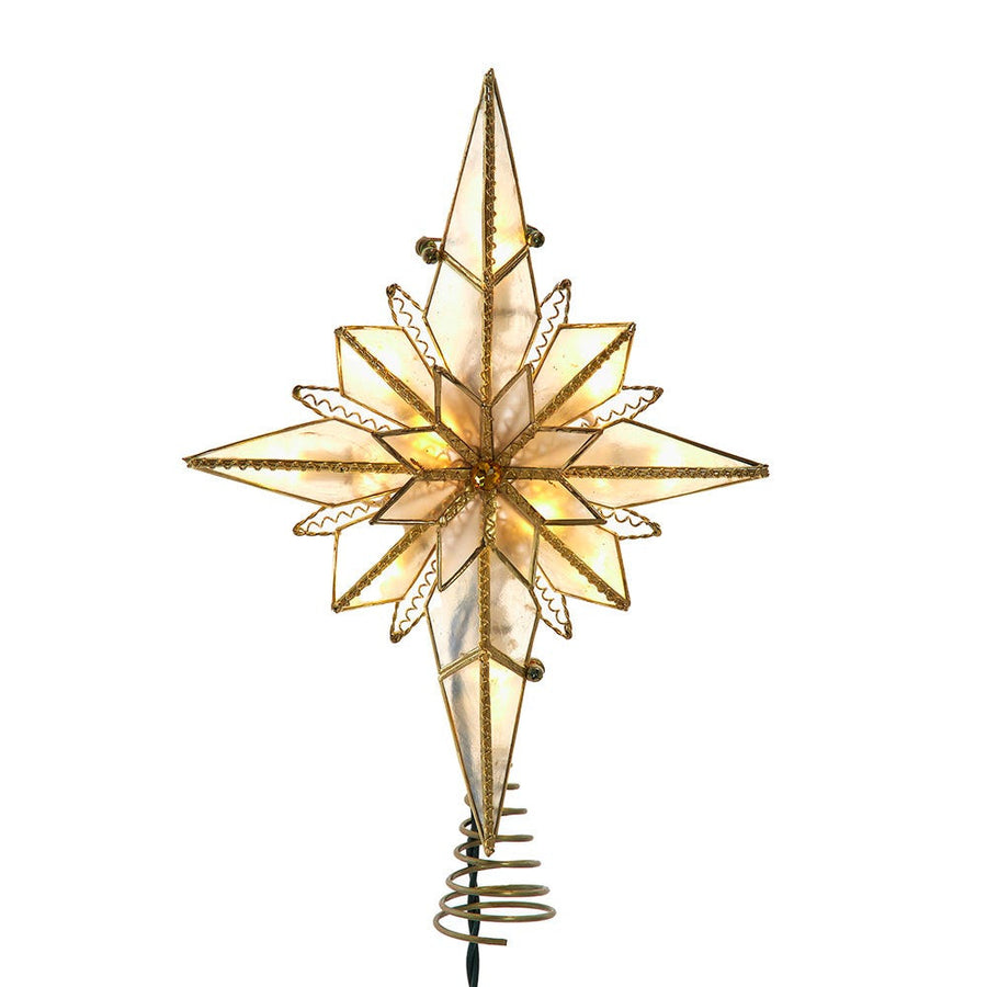 10.5" 10L LED Capiz Bethlehem Star Treetop