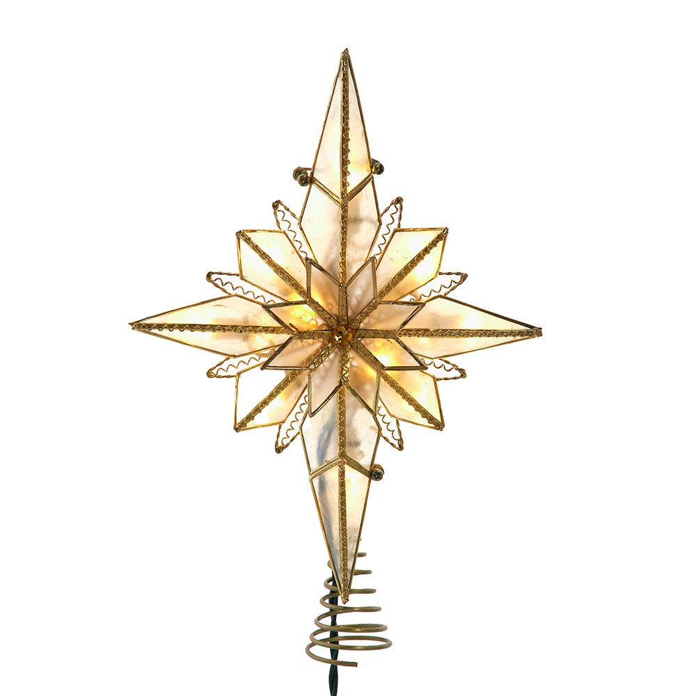 10.5" 10L LED Capiz Bethlehem Star Treetop