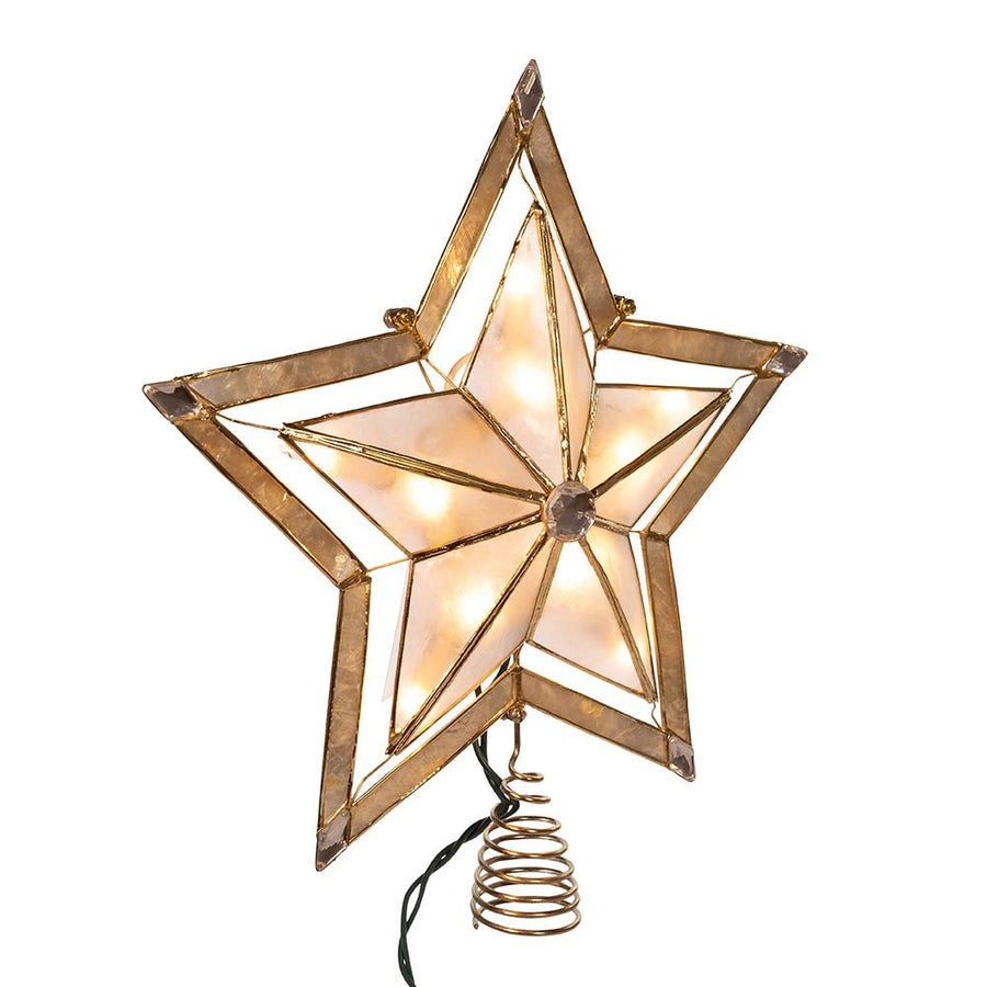 10" UL 10L 5-Point Star With Smoke Capiz Treetop